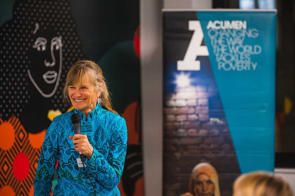 Jacqueline Novogratz speaking at an event