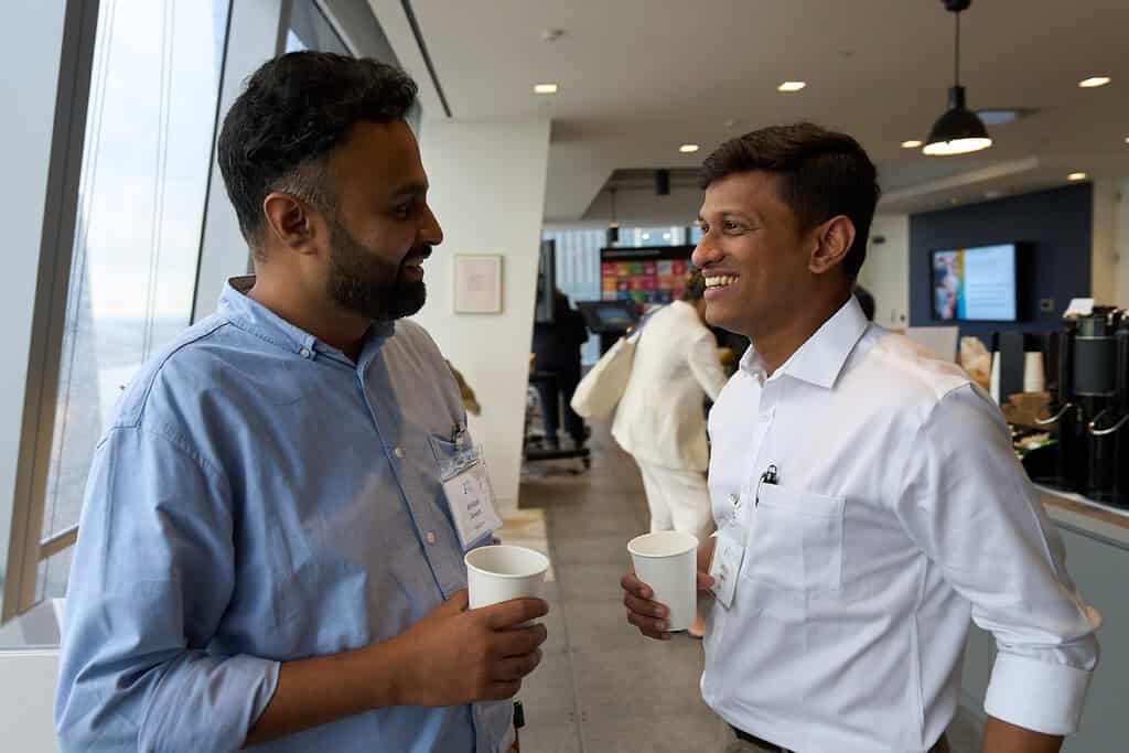 A casual conversation between Acumen fellows Aniket Doegar and Sathya Raghu V Mokkapati at a Acumen event