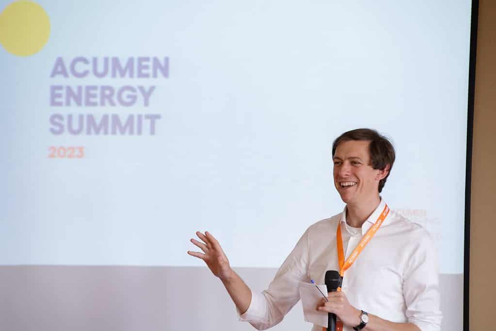 Chris Emmott, Head of Energy Investment, speaking at the Acumen Energy Summit 2023