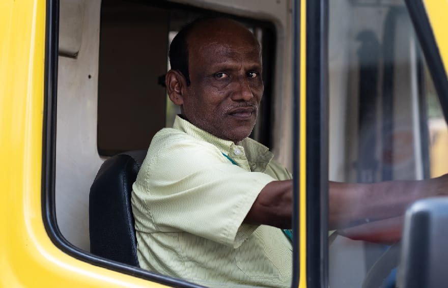 Ziqitza Health Limited Ambulette driver in India read to respond to a call