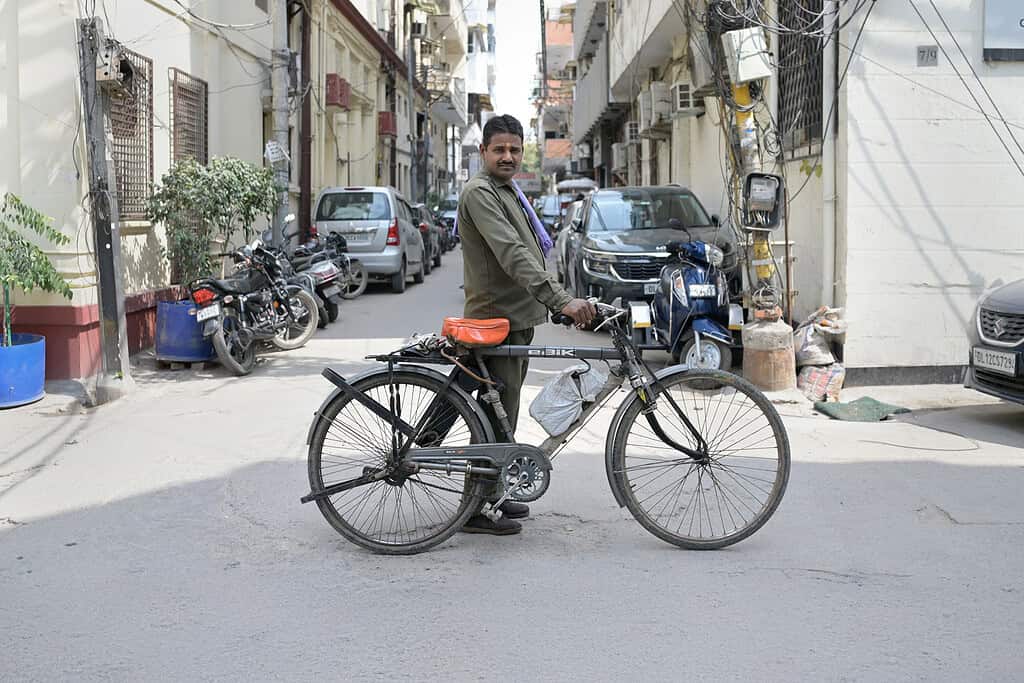 eBik customer with bike in street