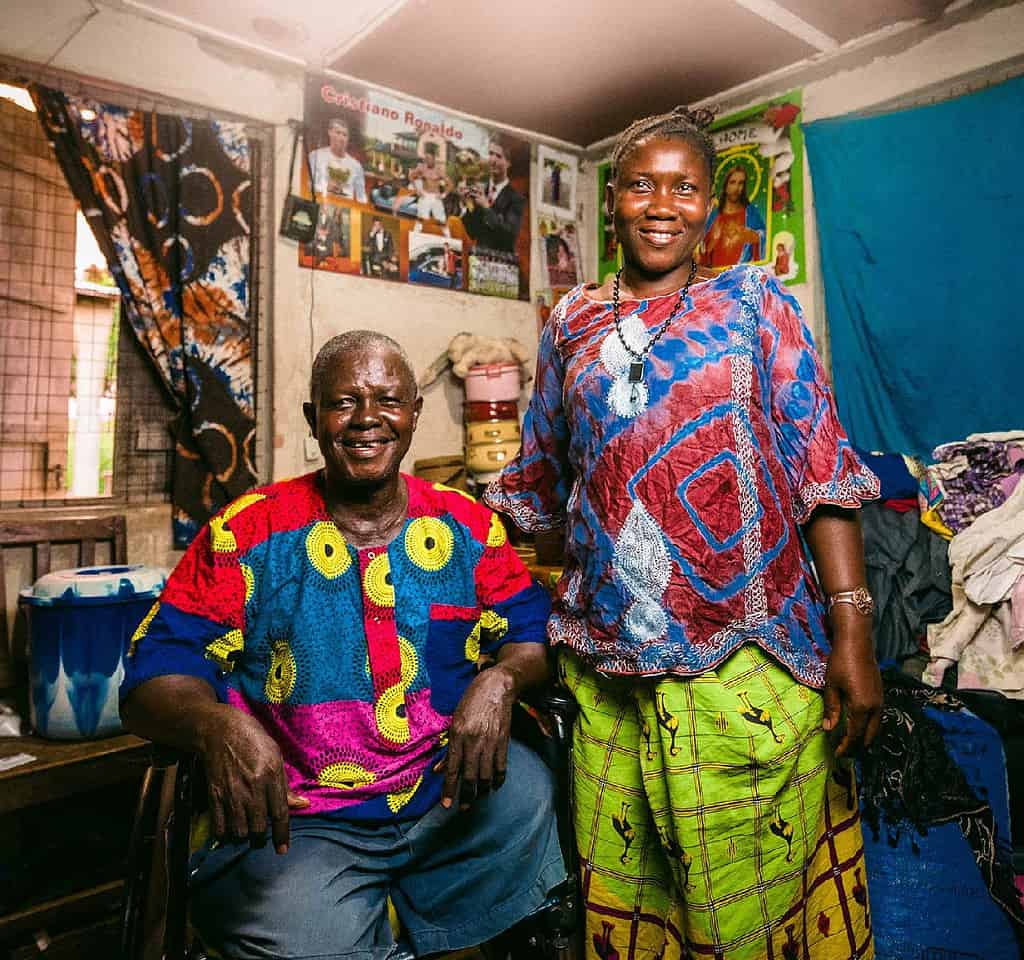 A man and woman enjoying access to lighting in their home