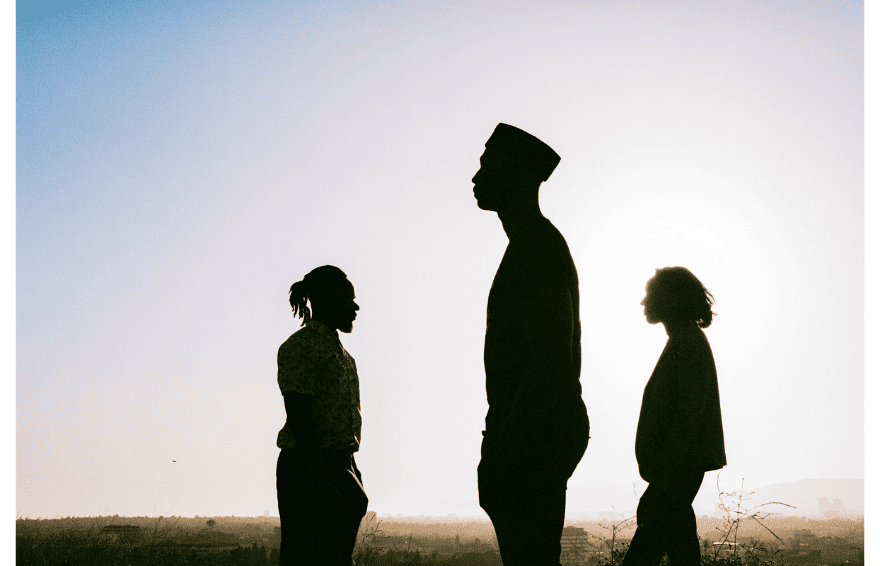 Silhouettes in field
