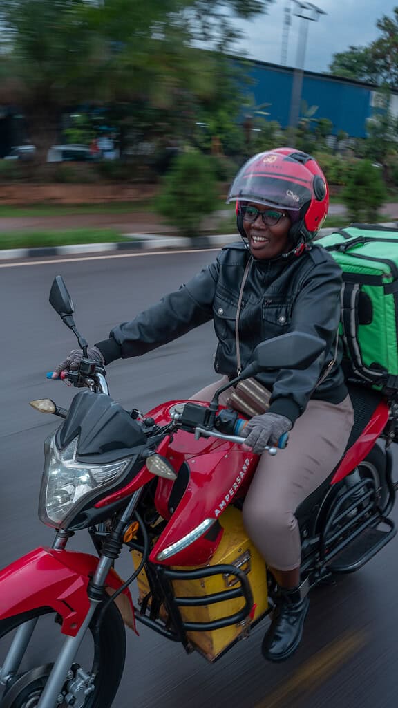 Driver on bike