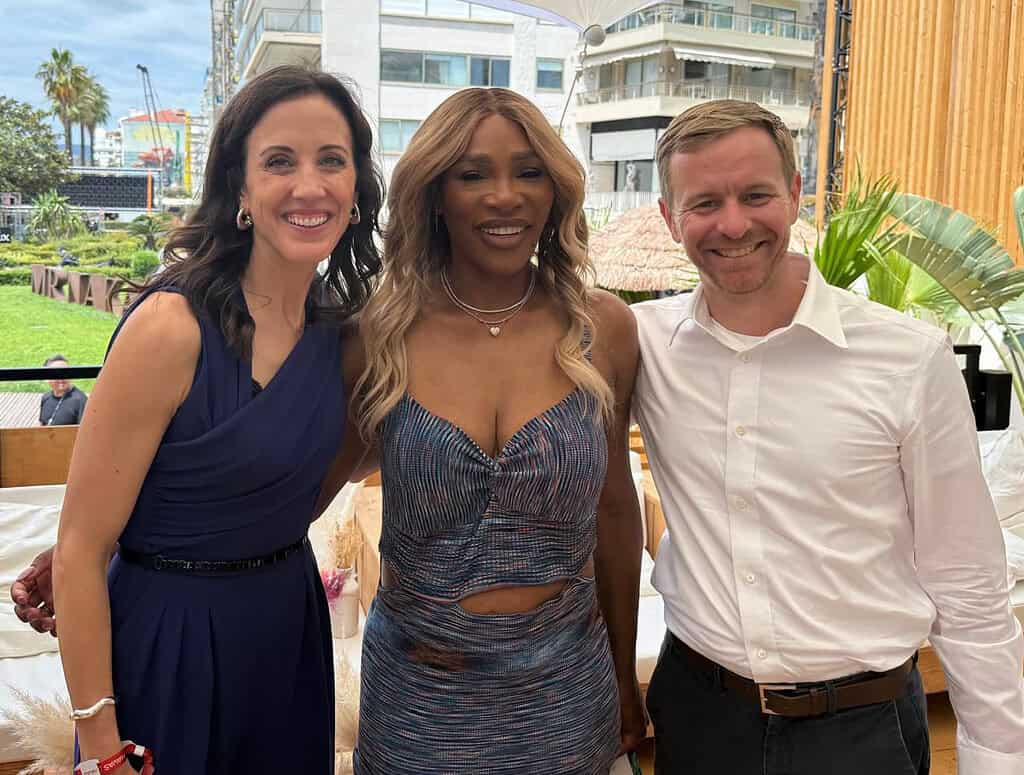Acumen's Catherine Casey Nanda and Amon Anderson with Serena Williams