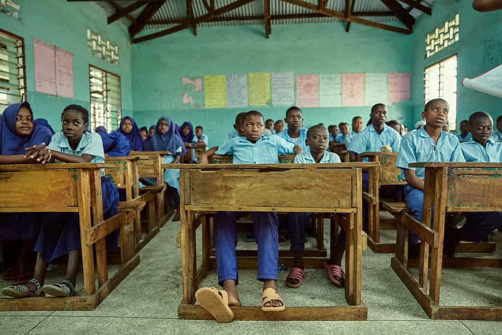 Classroom with students paying attention