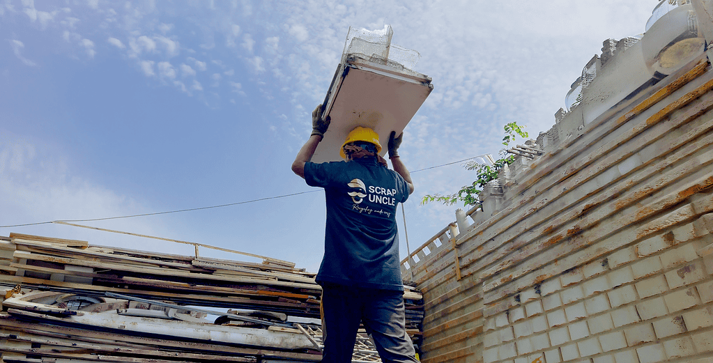 Man carrying scrap